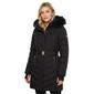 Womens Michael Kors Belted Puffer Walker Coat with Faux Fur Hood - image 1