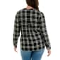 Womens Zac & Rachel Long Sleeve Split Neck Plaid Blouse - image 2