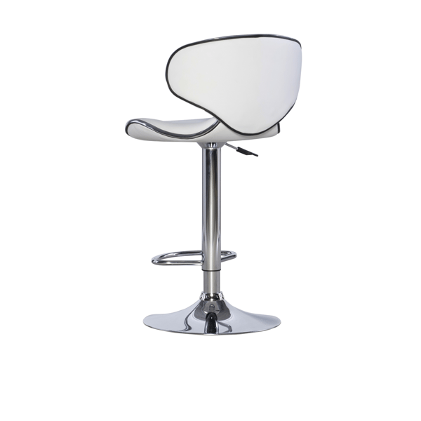 Linon Home Decor Beldon White Faux Leather Adjustable Barstool