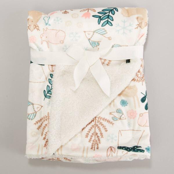 Sandy & Simon Snowflake Mink & Sherpa Blanket - image 
