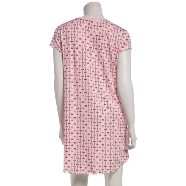 Womens Laura Ashley® Short Sleeve Pink Bow Nightshirts