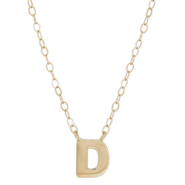 Gold Classics(tm) Yellow Gold Polished D Initial Pendant Necklace - image 