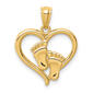 Gold Classics&#40;tm&#41; 14kt. Baby Feet in a Heart Pendant - image 1