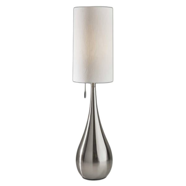 HomeRoots 35in. Brushed Steel Metal Teardrop Table Lamp