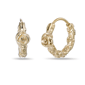 Mens Lynx Gold-Tone Ion Plated Stainless Steel Hoop Earrings - image 1