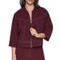 Womens DKNY 3/4 Sleeve Contrast Stitch Jacket With Zipper - image 1