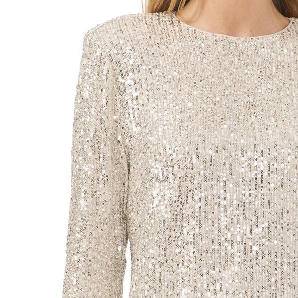 Womens Cece Long Sleeve All Over Sequin Blouse