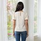Womens Cece Short Bubble Sleeve Textured Knit Blouse - image 2