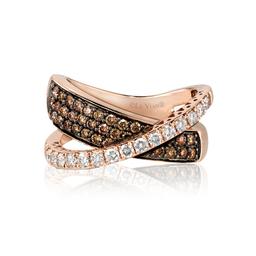 Le Vian Chocolatier(R) Diamond & Rose Gold Crossover Bands Ring