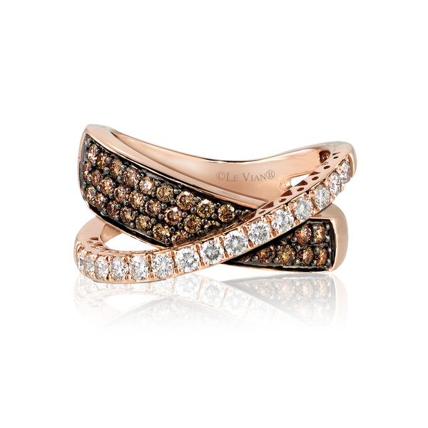 Le Vian Chocolatier(R) Diamond & Rose Gold Crossover Bands Ring - image 