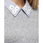Petite NY Collection Long Sleeve Stripe Floral Hacci Sweater - image 4