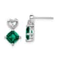 14kt. White Gold Emerald Diamond Stud Earrings - image 1