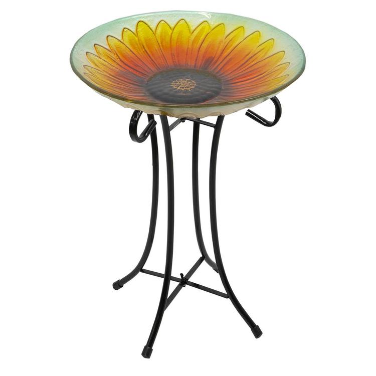 Northlight Seasonal 20.5in. Sunflower Bird Bath w/Stand