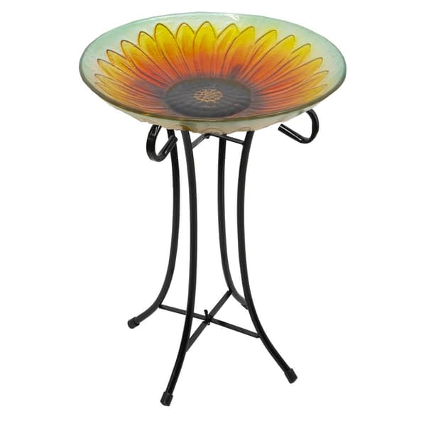 Northlight Seasonal 20.5in. Sunflower Bird Bath w/Stand