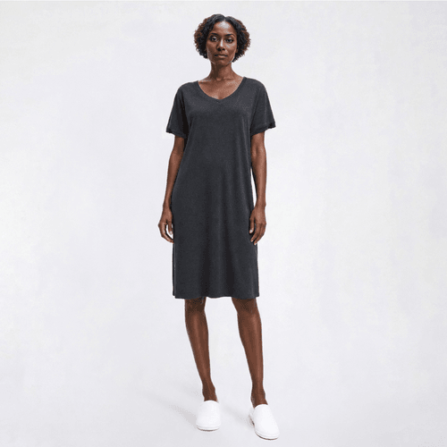 Womens Poppy & Clay Short Sleeve Scallop Trim Nightgown - image 