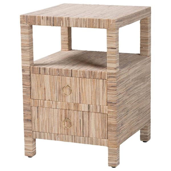 bali & pari Paine Bohemian Woven Grasscloth Nightstand - image 