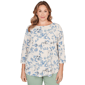 Plus Size Emaline Key Items 3/4 Sleeve Boat Neck Pebble Knit Pri - image 1