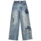 Girls (7-16) YMI(R) Girl Heart Patch Wide Leg Jeans - image 1