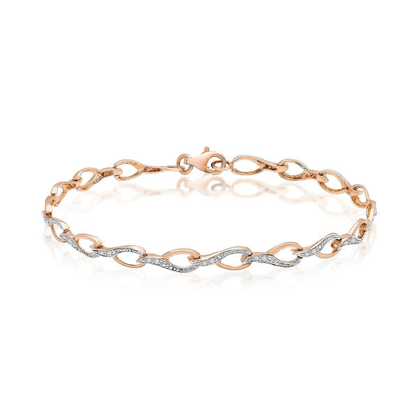 Gianni Argento Rose Gold Diamond Link Bracelet - image 