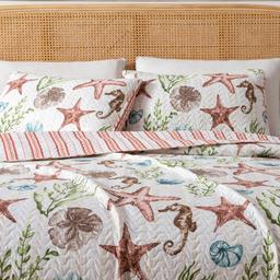 FreshFolds Castaway 3pc. Reversible Sea Life Quilt Set