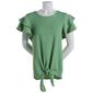 Womens Absolutely Famous Crew Neck Ruffle Sleeve Blouse - image 1