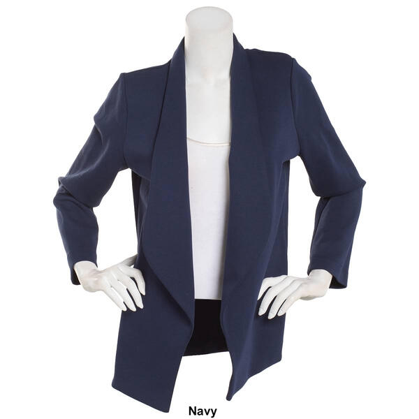 Womens NY Collection 3/4 Sleeve Solid Ponte Blazer