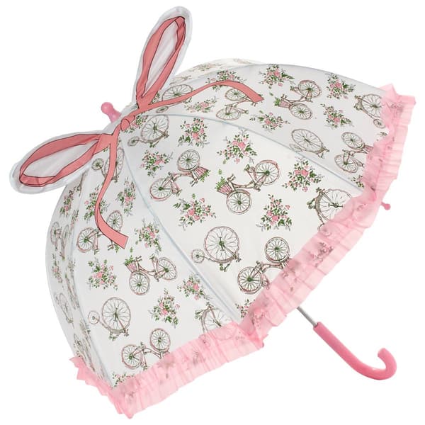 Girls Laura Ashley 3D Bow Floral Bicycle Umbrella W/ Ruffle Edge - image 