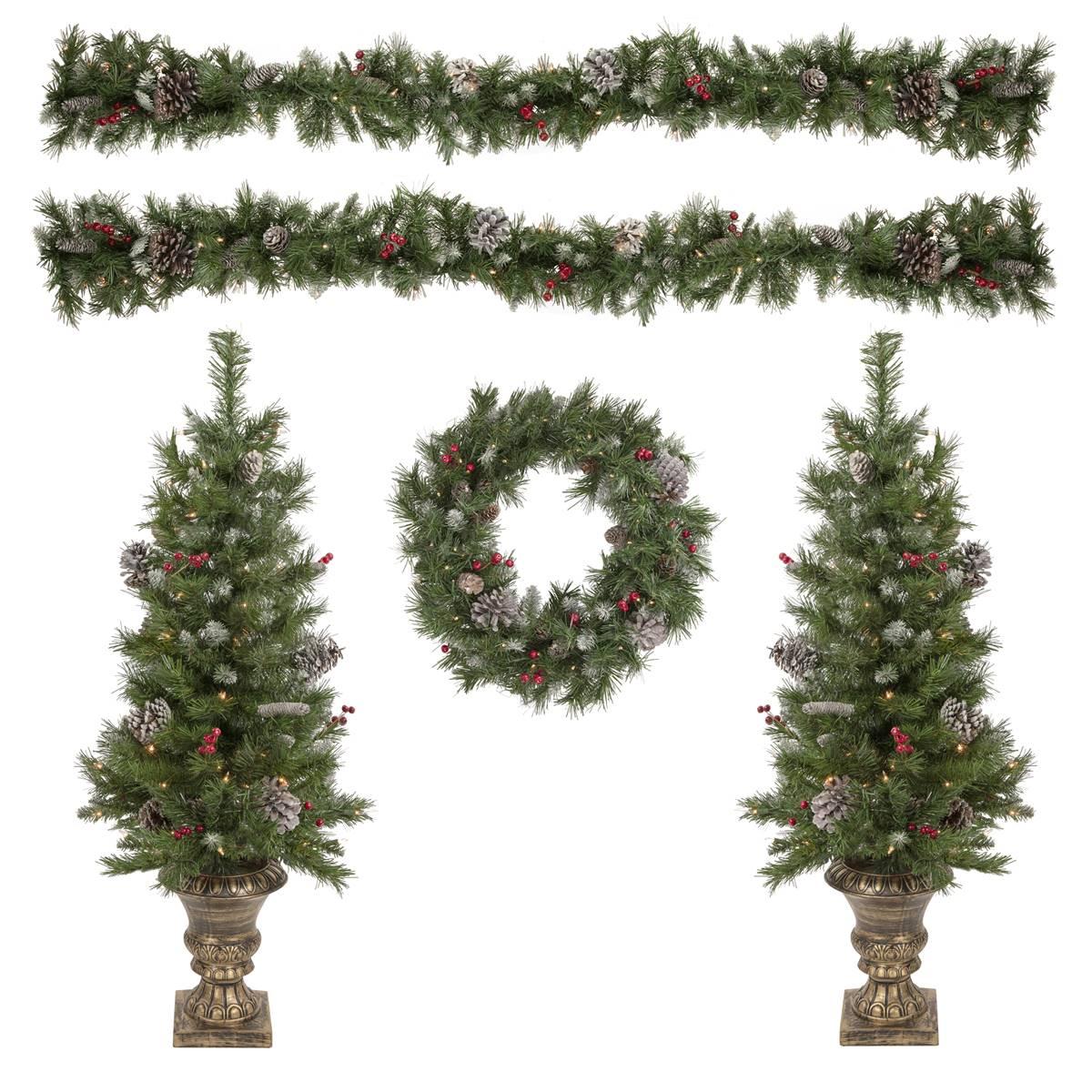 Northlight Seasonal 5pc. Frosted Pine Artificial Christmas...