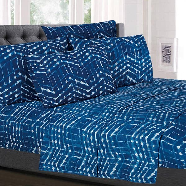 Sweet Home Collection 6pc. Monroe ZigZag Microfiber Sheet Set - image 