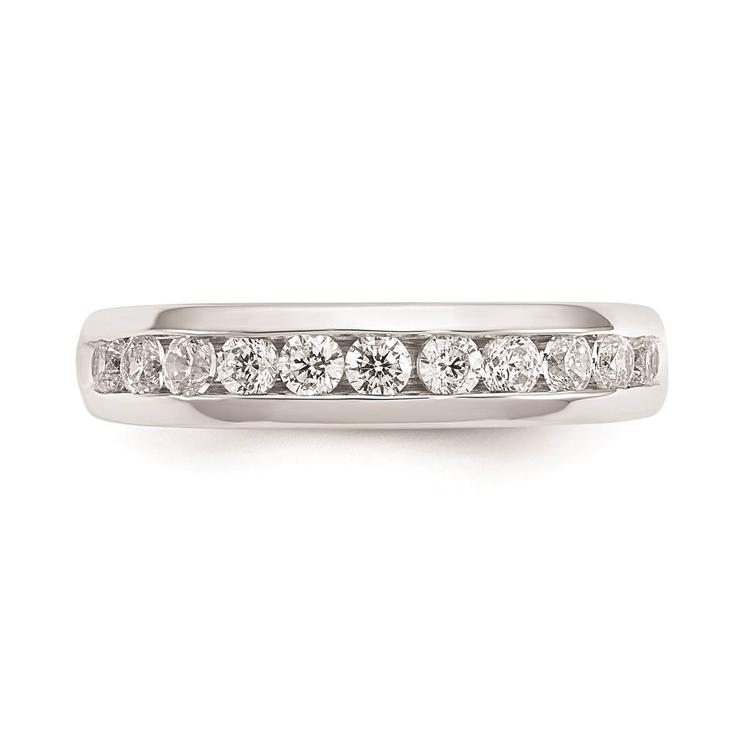 Pure Fire 14kt. White Gold Lab Grown 11-Stone Channel Band
