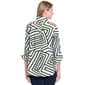 Womens Ali Miles 3/4 Sleeve Geometric Swirl Button Front Blouse - image 2