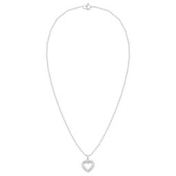 Nova Star® Sterling Silver Lab Grown Diamond Heart Pendant