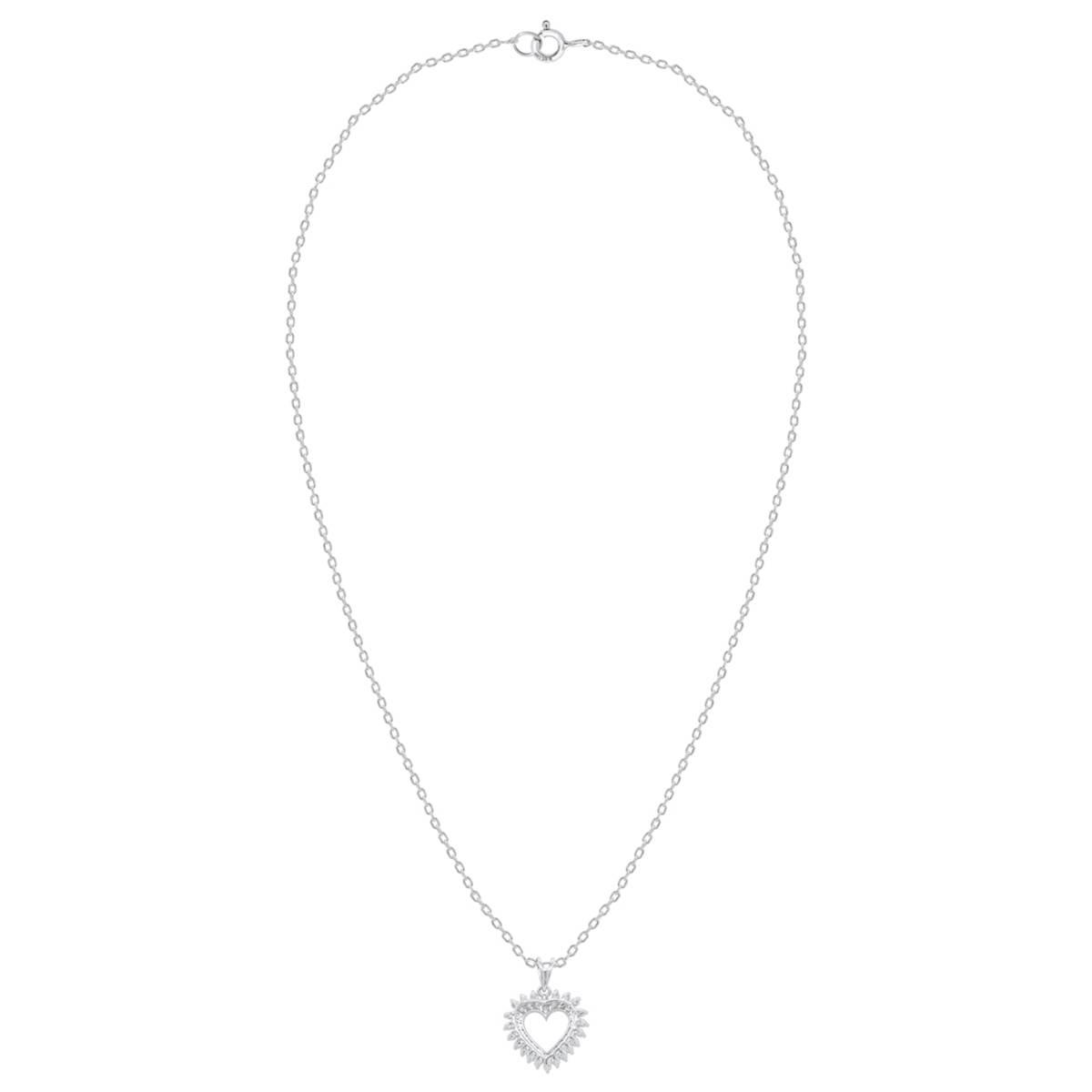 Nova Star® Sterling Silver Lab Grown Diamond Heart Pendant
