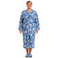 Plus Size Jasmine Rose Long Sleeve Leaves Houndstooth Zip Robe - image 1