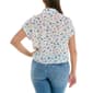 Womens Zac & Rachel Short Sleeve 1/4 Button Front Beach Blouse - image 2