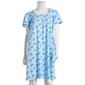 Petites White Orchid Short Sleeve Bikes Nightgown - image 1