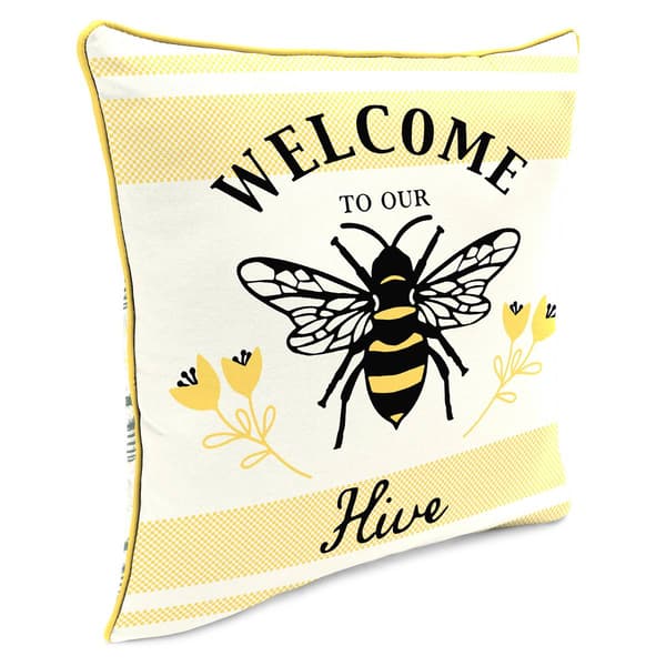 Jordan Manufacturing Welcome to Our Hive Outdoor Throw Pillow