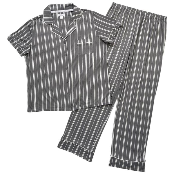 Womens Nicole Miller Studio Short Sleeve Stripe Pajama Set - image 