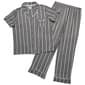 Womens Nicole Miller Studio Short Sleeve Stripe Pajama Set - image 1