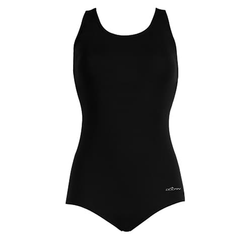 Womens Dolfin® Conservative Lap One Piece Swimsuit - Black