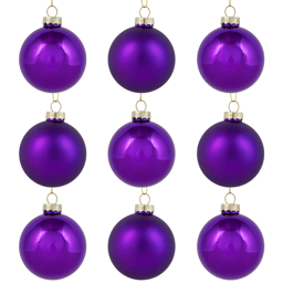 Northlight 9ct. Purple 2-Finish Glass Ball Christmas Ornaments