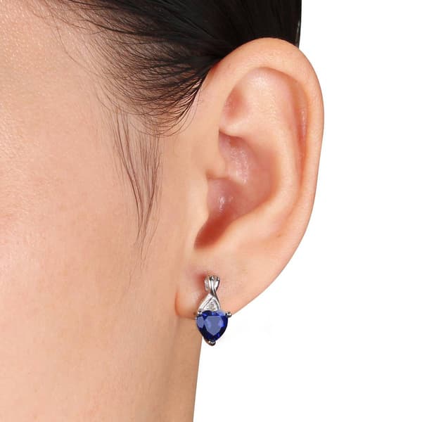 Gemstone Classics™ 3 3/4 kt. Created Sapphire Silver Necklace Set
