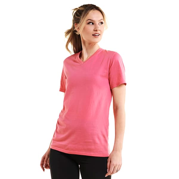 Womens Starting Point(R) Straight Hem Short Sleeve V-Neck T-Shirt