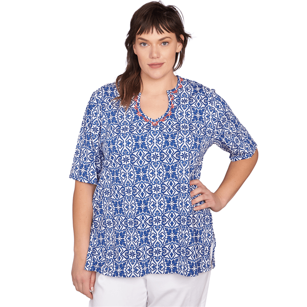 Women''s Ruby Rd. Americana Chic Pacific Medallions Embellished K - image 