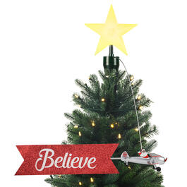Mr. Christmas&#174; Black Santa's Biplane Animated Tree Topper
