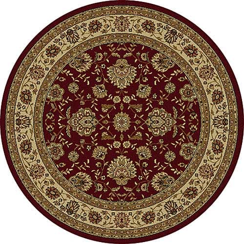 Tayse Elegance Raleigh Red Round Area Rug - 5'3 - image 