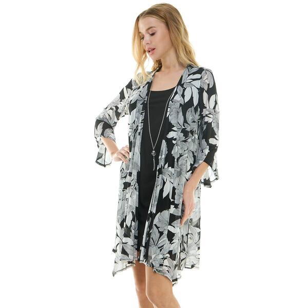 Womens Sara Michelle Floral Jacket with Solid Dress - image 