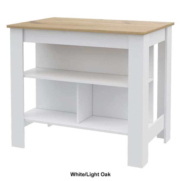 FM FURNITURE Brooklyn Wooden Top Kitchen Island