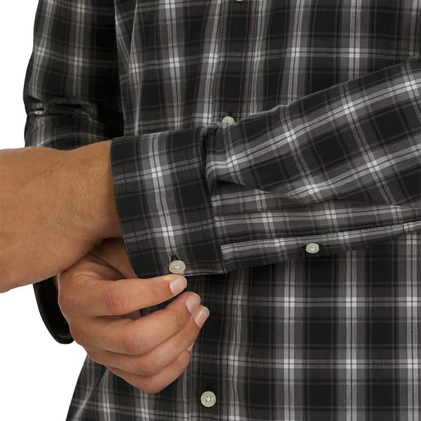 Mens Chaps Long Sleeve Plaid Button Down Shirt - Black Sand