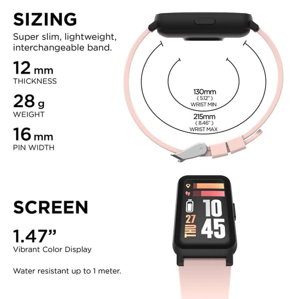 Womens iTouch Active 4 Blush Strap Fitness Tracker - TC4S01-G12